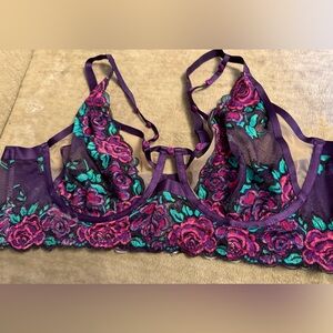 Torrid Vibrant Lace Bralette - Purple and Pink